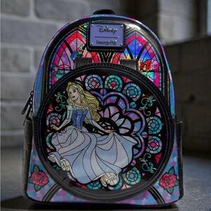 Disney Loungefly Aurora Sleeping Beauty Stained Glass Mini Backpack NWT SOLD OUT
